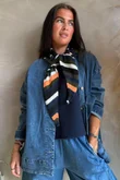 Jonti Stripe Knit Neckerchief Scarf 5